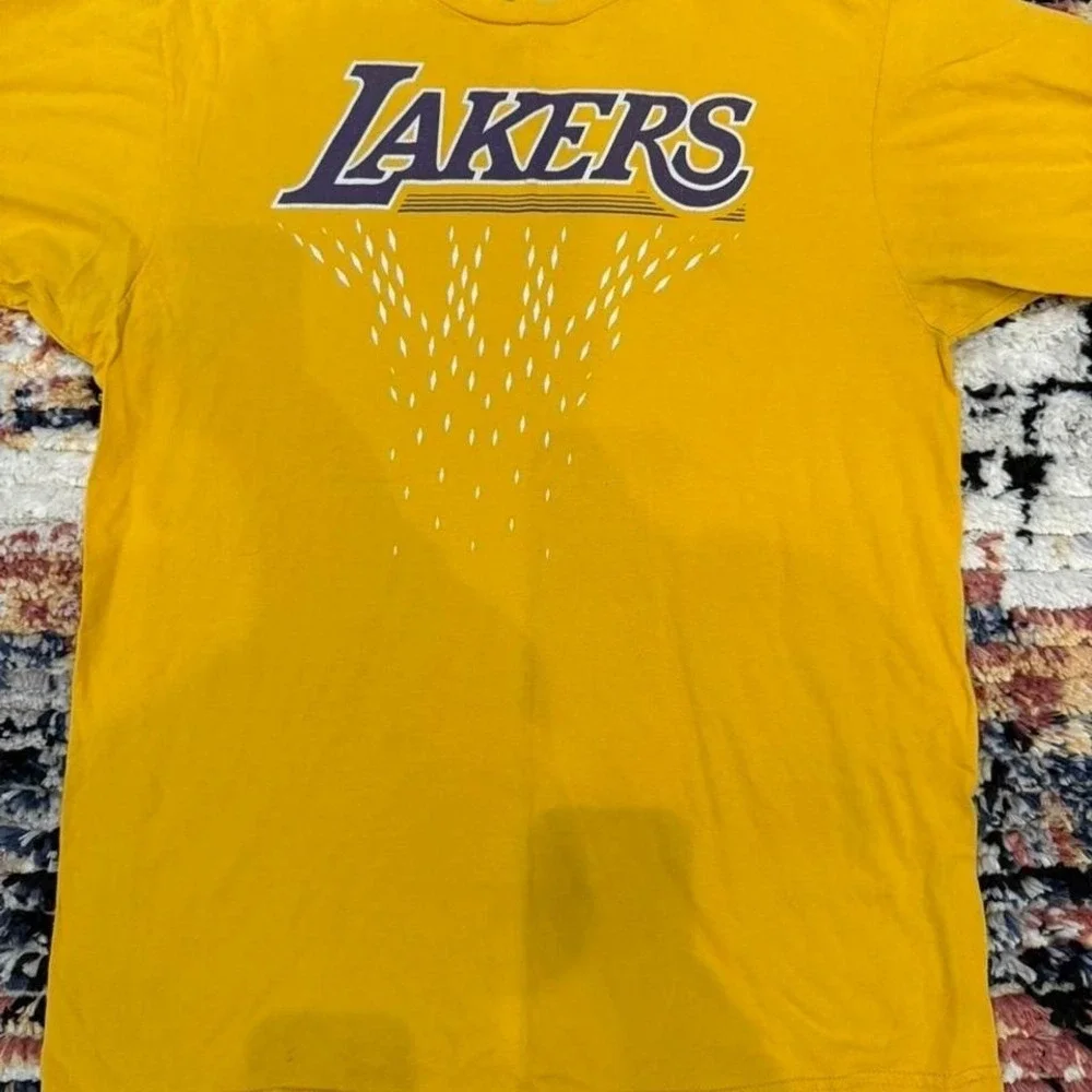 Yellow‎ Lakers tee with blue accents #NBA #basketball Adidas size large